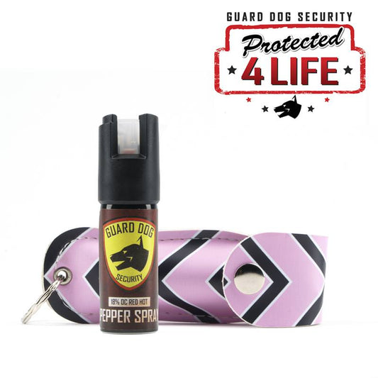 Personal Defense Pepper Spray OC-18 1/2 oz Fireista Pink / Black Chevron