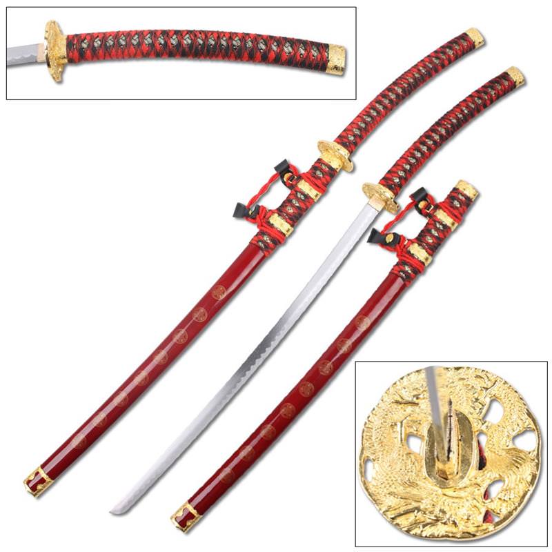 Jintachi Ceremonial Red Japanese Samurai Bushido Spirit Katana Sword
