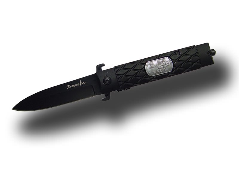 Metal Rubber Baton Handle Xtreme-Tac Spring Assist Knife