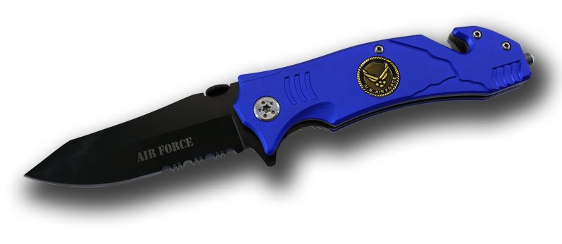 Air Force 4.5 Inch Tactical Rescue Knife - Half Serrated Blade