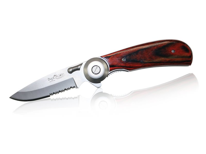 Spring Assisted Aluminum Handle With Pakkawood Overlay Knife