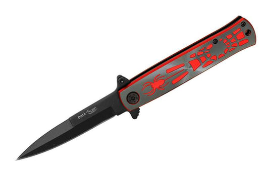4.5 Inch Spring Assisted Opening Spider Folding Knife - Red