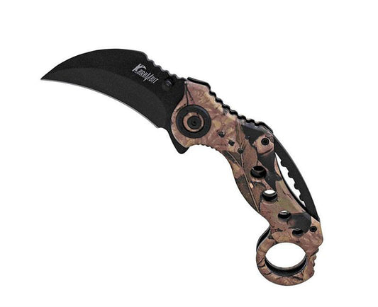 5 Inch Camo Handle Karambit Spring Assisted Opening Knife