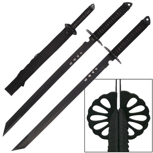 2-PC Full Tang Ninja Twin Bladed Sword