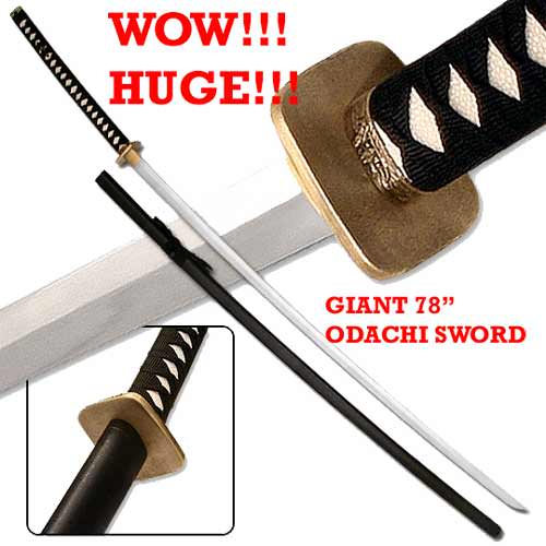 Japanese Nodachi Carbon Steel Giant 78 Inch Full Tang Sword