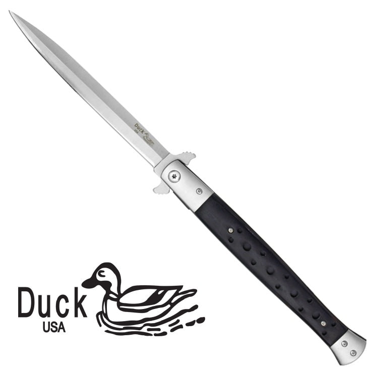 Jumbo Stiletto Style Assisted Opening Knife Pakkawood Handle