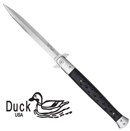Jumbo Stiletto Style Assisted Opening Knife Pakkawood Handle