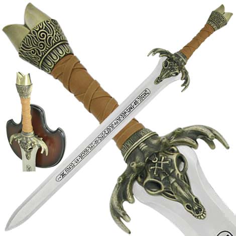 Conan Barbarian Father's Sword With Wall Plaque
