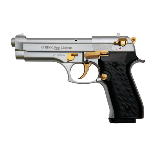 V92F Nickel with Gold Fittings - Blank Firing Replica Gun