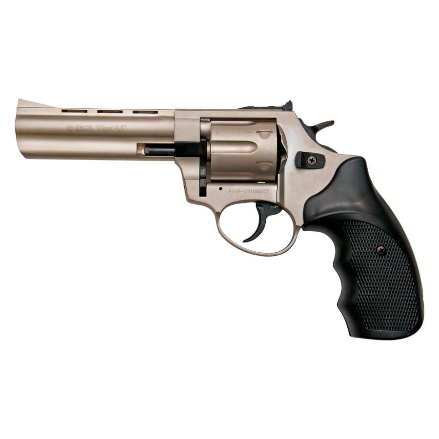 Viper 4.5 Inch Barrel 9MM Blank Firing Revolver Satin Finish