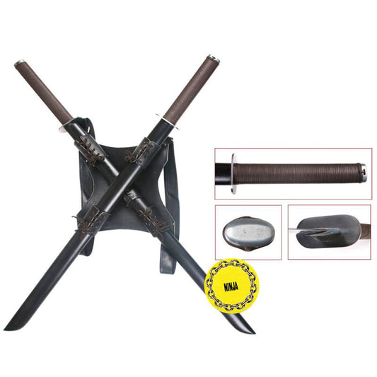 Leonardo Dual Ninja Swords With Back Carrying Custom Scabbard