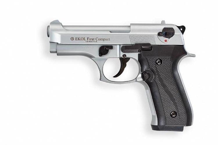 Compact V92F Front Fire Blank Flare Gun Nickel Finish