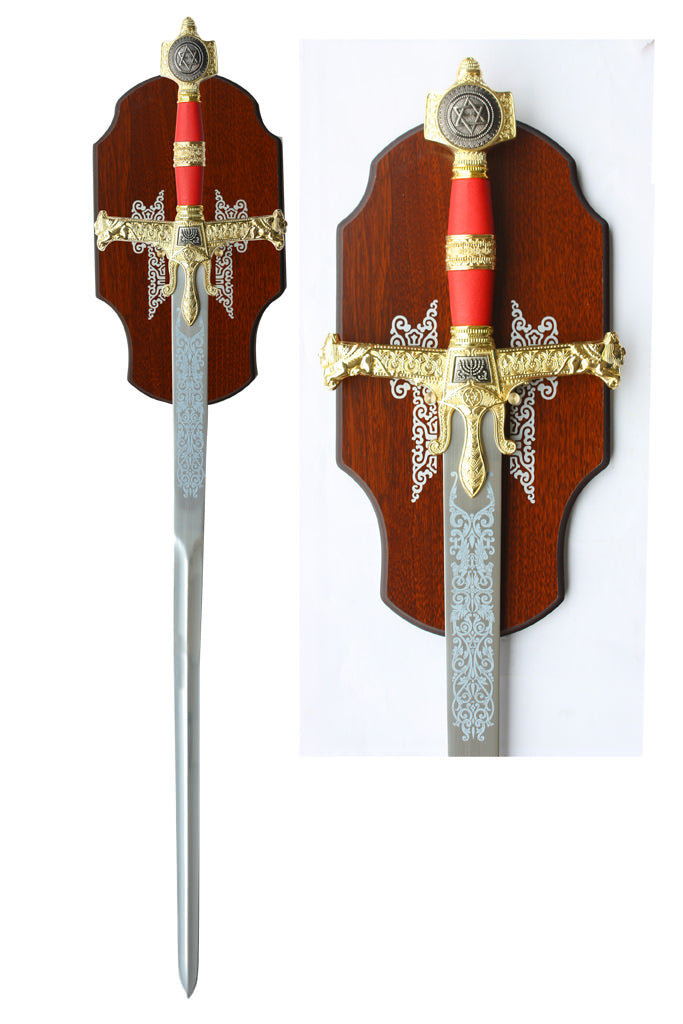 Medieval 10Th Century King Solomon Templar Sword Red