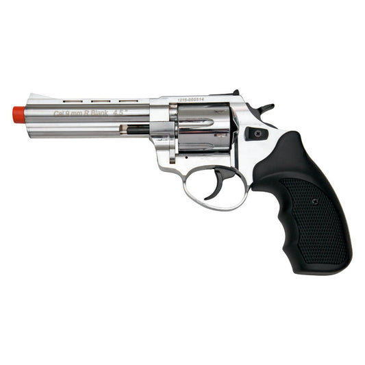 Stalker R1 4.5" Barrel Revolver Chrome Finish - 9mm Zoraki Blank Firing Gun