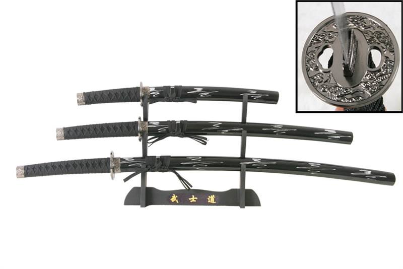 Samurai Sword 3 pc Set with Display Stand