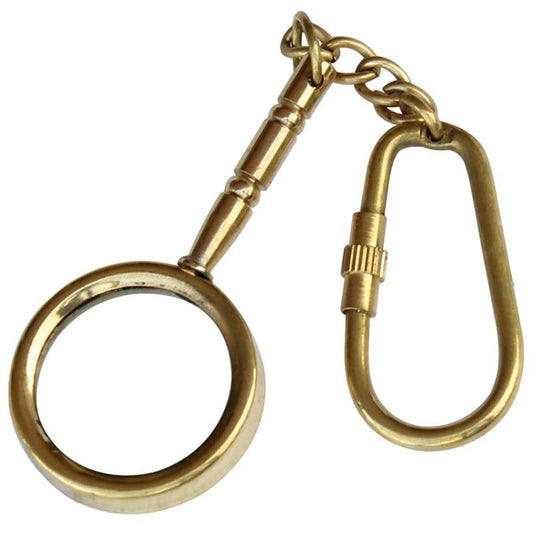 Brass Magnifying Glass KeyChain Gift Key Ring