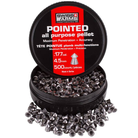 Swiss Arms Pointed All Purpose .177 Cal Pellets, 7.0 Grains 500ct