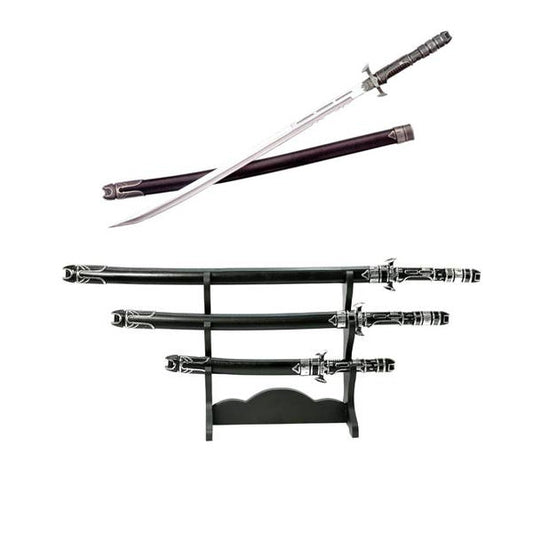 Futuristic Samurai Sword 3 pc Set with Display Stand
