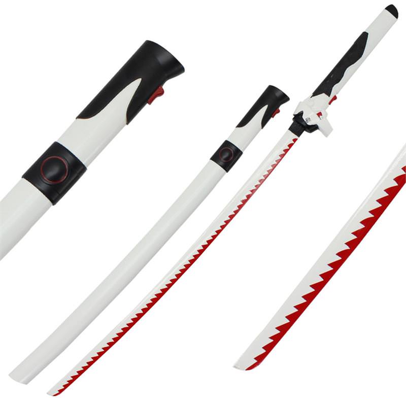 Dragonblade Katana Carbon Steel Blade White Futuristic Cyborg Ninja Sword