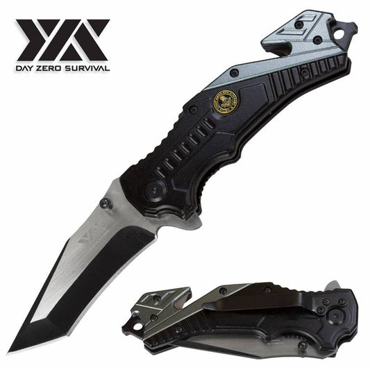 Day Zero Survival Masonic Tactical Rescue Spring Assisted Pocket Knife