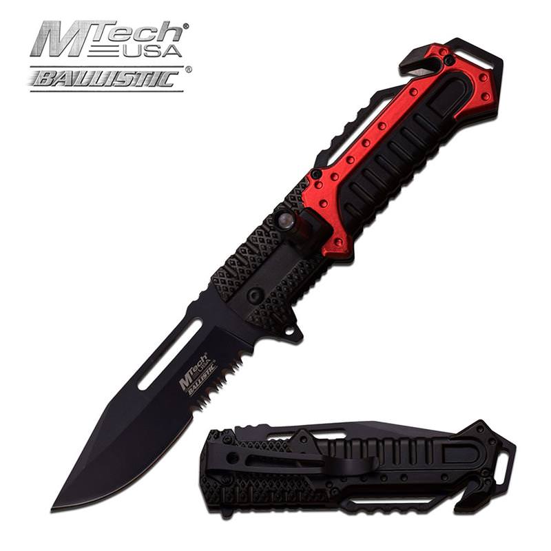 Red Aluminum Tactical Rescue Assisted Opening Knife
