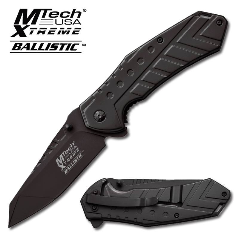 Mtech Extreme All Black Spring Assisted Pocket Knife
