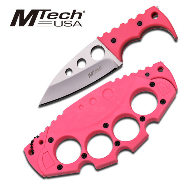 Knuckle Fixed Blade Neck Knife Girls Favourite In Pink With Sheath