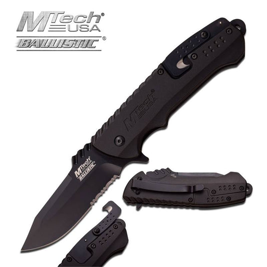 All Black Special Tactical Rescue Spring Assisted Pocket Folding Knife