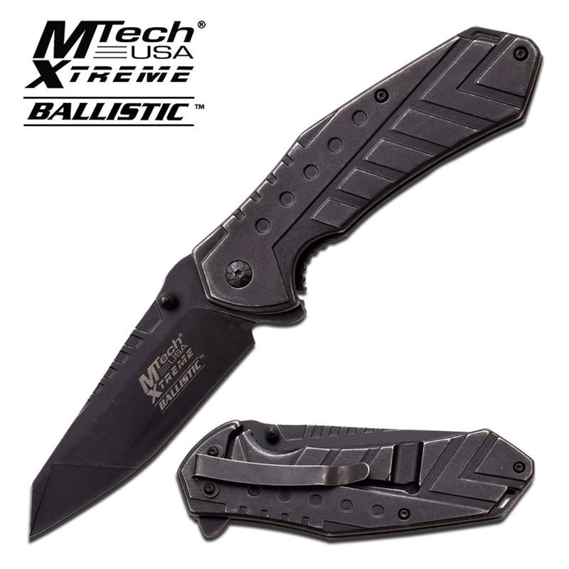 Mtech Extreme All Black Spring Assisted Pocket Folding Knife