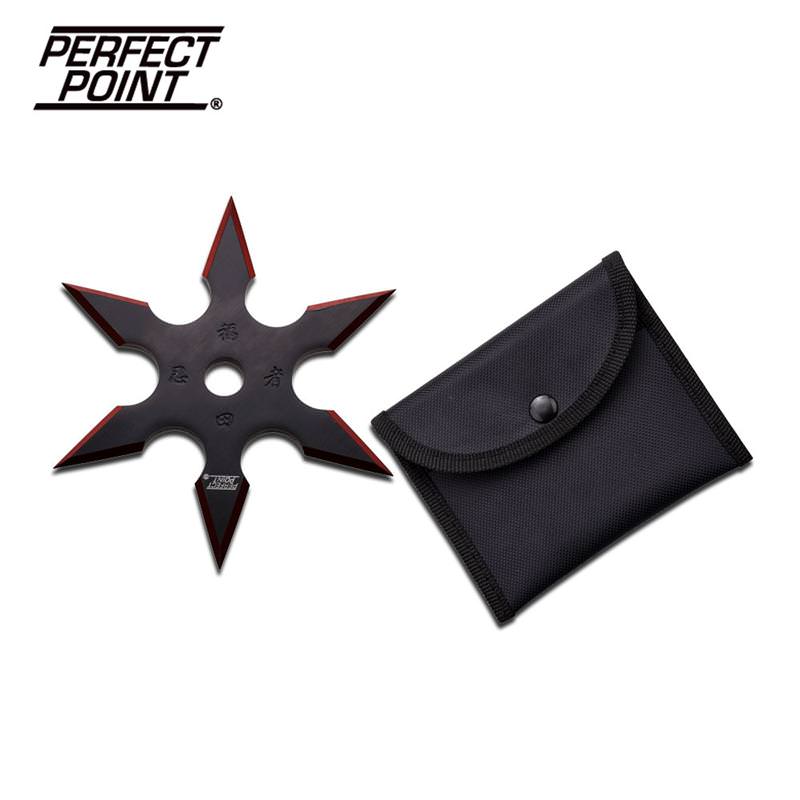 4 Inches 6 Point Throwing Stars With Red Grind Line