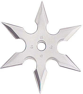 6-Point Stainless Steel Throwing Star with Pouch - 4" Diameter