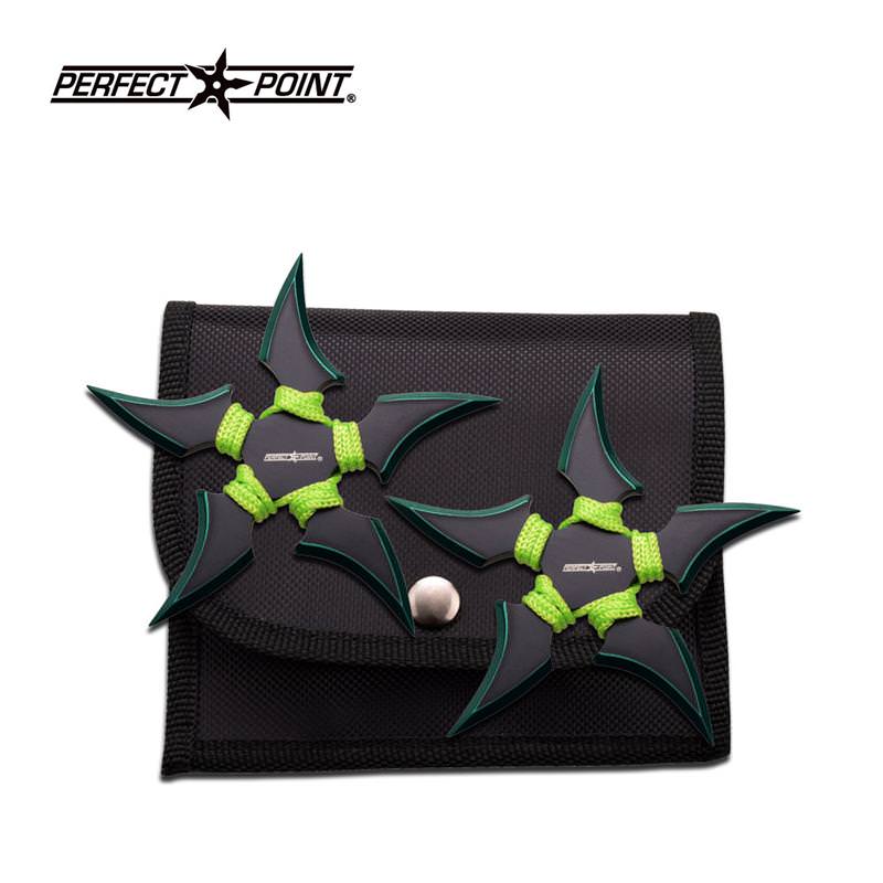 4MM Thick Green ParaCord Throwing Stars 2 Piece Set
