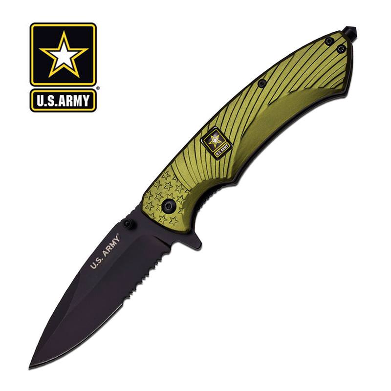 U.S. Army 7.25" Tactical Spring Assisted Opening Pocket Knife Green