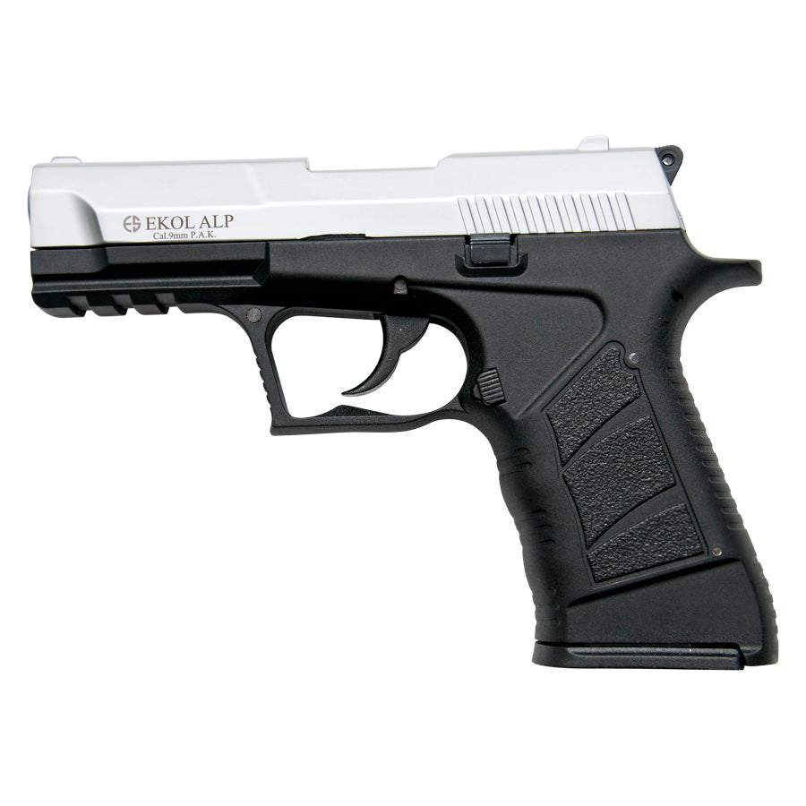 EKOL ALP Nickel Finish 9mm Sub-Compact V92F Blank Firing Gun
