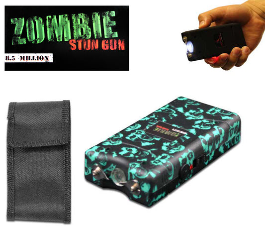 Zombie Self Defense Stun Gun 850K Volt Rechargeable LED Flashlight Green