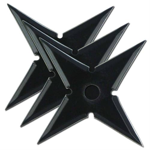 3 Pcs Naruto Metal Shuriken Ninja Star Set With Pouch
