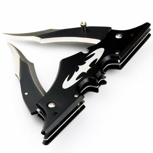 Mini Black Bat Spring Assisted Double Blade Black Knife