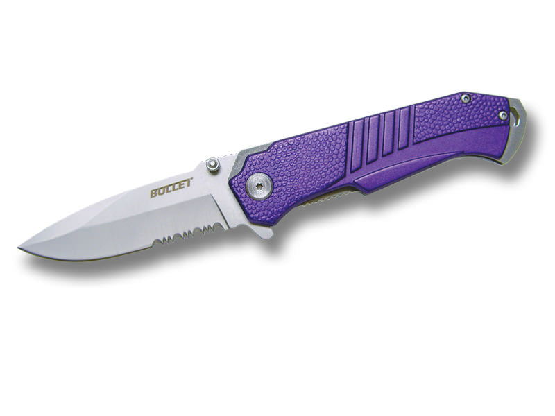 BULLET Spring Assisted Opening Knife - Purple