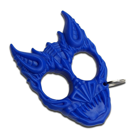 Blue Hard Plastic Demonic Knuckle Defense Keyring