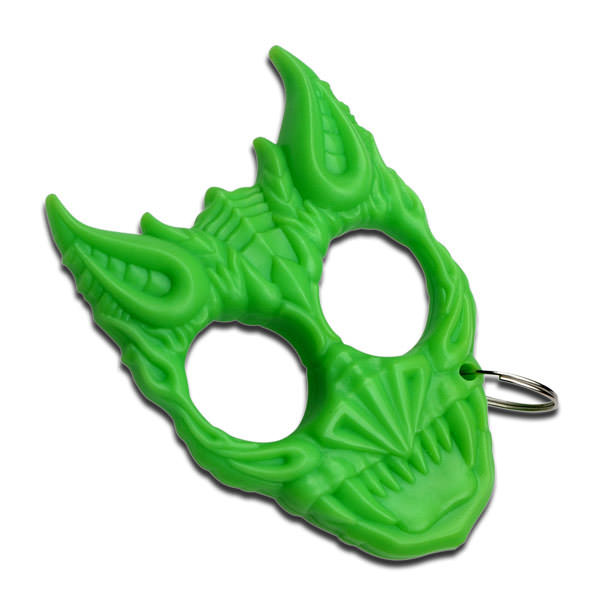 Green Hard Plastic Demonic Knuckle Defense Keyring