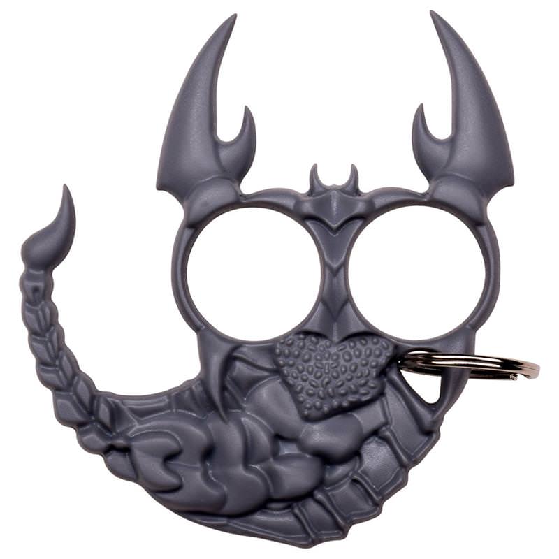 Scorpion Self Defense Finger Knuckle Keychain Grey