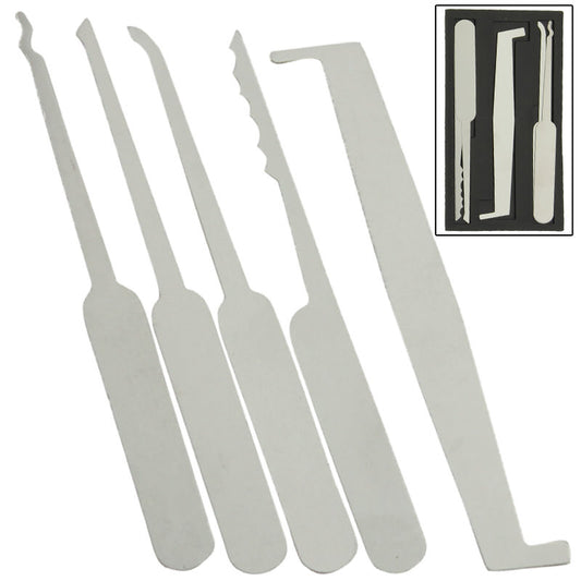 Black Card Wallet 5 Piece Lockpick Tool Set Lock Picking Kit