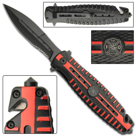Brimstone Spring Assist Fire Fighter Tactical Rescue Knife