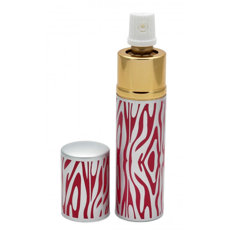 Pink Zebra Print Lipstick Pepper Spray Women Discreet For Self Defense