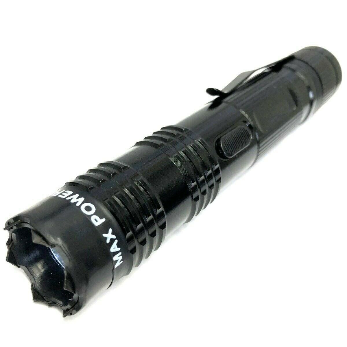ALPHA FORCE Stun Gun 10 Million Volt Rechargeable LED Flashlight Black