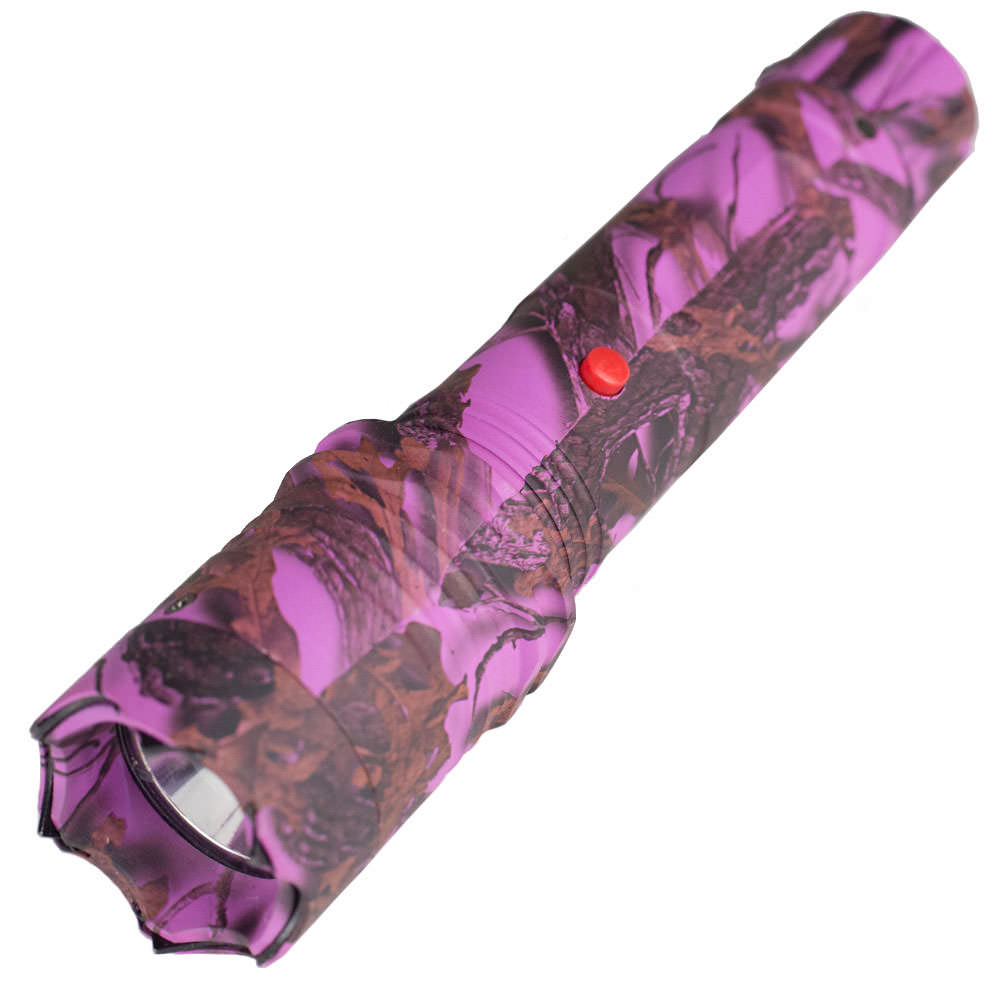 Tactical Elite Force Metal Stun Gun Rechargeable LED Flashlight Pink Camo