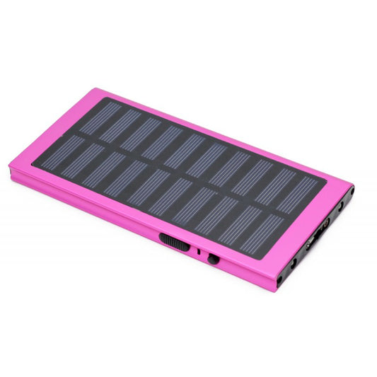 Pink Survival 3 In 1 Solar Rechargeable Stun Gun, Flashlight & Power Bank