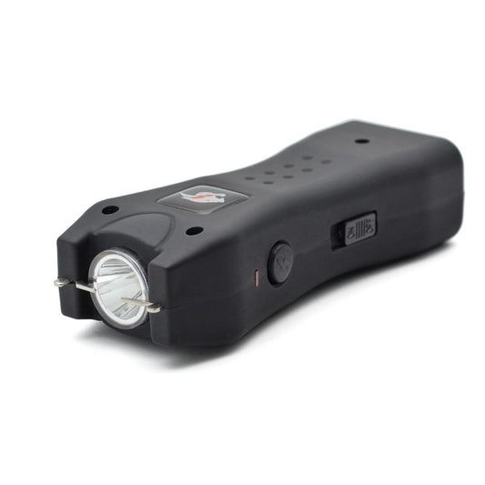 Slim Max Power Black Stun Gun Mini Rechargeable, LED Light & Case