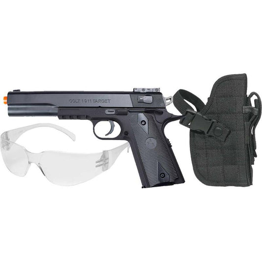 Colt 1911 Spring Airsoft Pistol Kit, Includes Holster and Safety Glasses