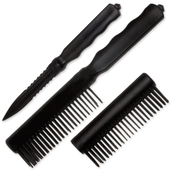 Black CIA Agent Comb with Hidden ABS Knife